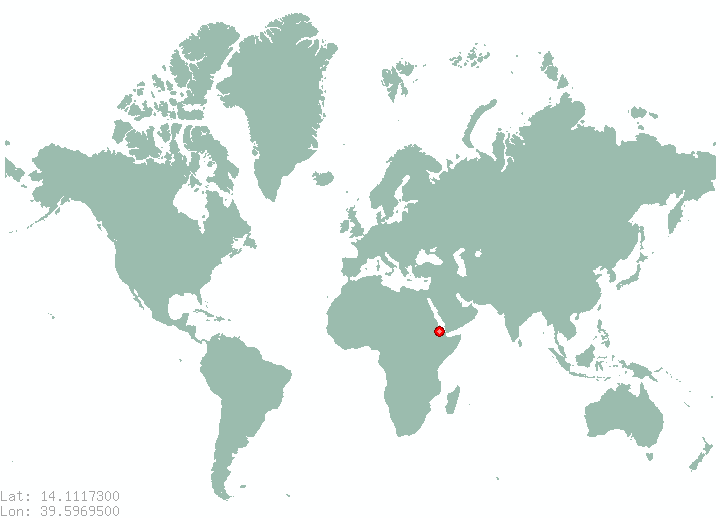 Inda Tekle Haymanot in world map